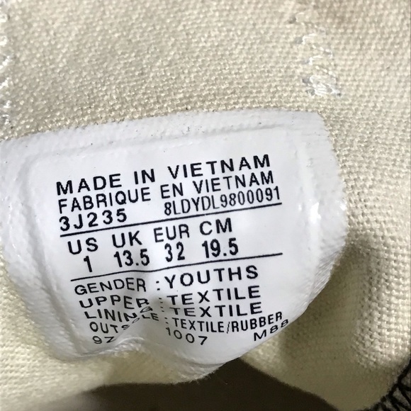 Converse All Stars Black Big Kids Size 1 - Picture 6 of 8